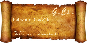 Gebauer Csák névjegykártya